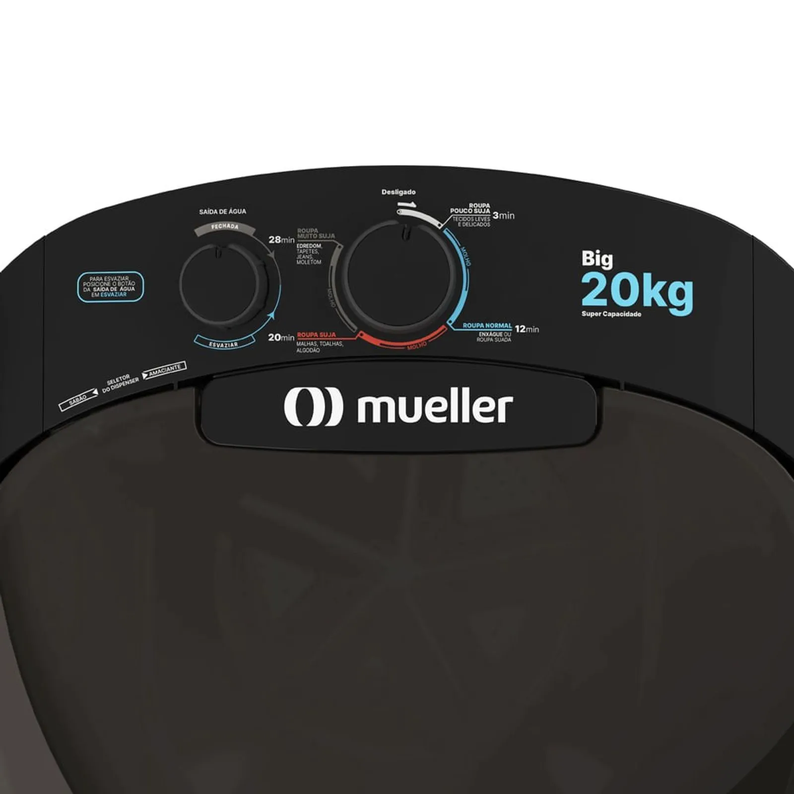 Tanquinho de Lavar Roupa Mueller Big 20kg preto