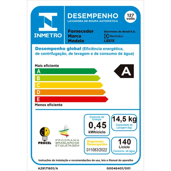 Lavadora Electrolux 14,5kg Fria