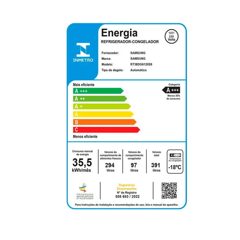 Refrigerador Samsung 391L Smarthings Inox