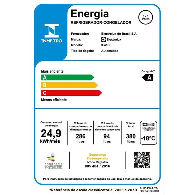 Refrigerador Electrolux IF41S 380L Frost Free Inverter Inox