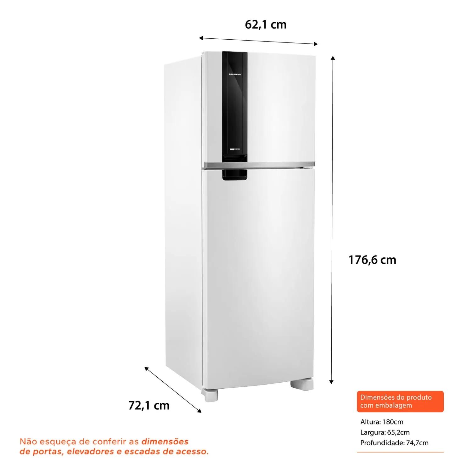 Refrigerador Brastemp 385L Frost Free Branca
