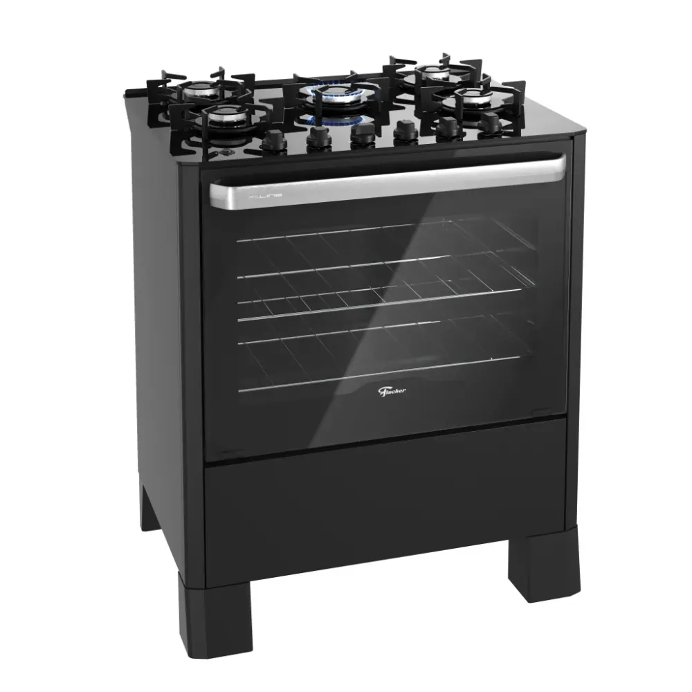 Fogão Fischer 05 BC Fit Line VD Preto