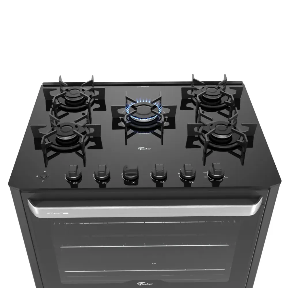 Fogão Fischer 05 BC Fit Line VD Preto