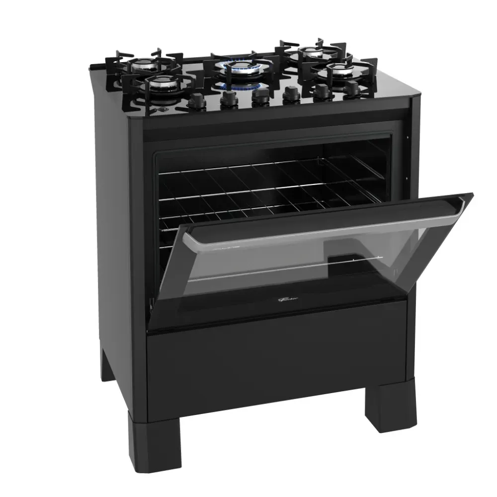 Fogão Fischer 05 BC Fit Line VD Preto