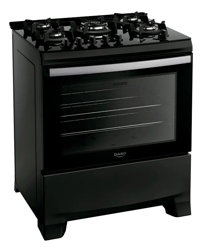 Fogão Dako 05 BC Supreme Glass Preto