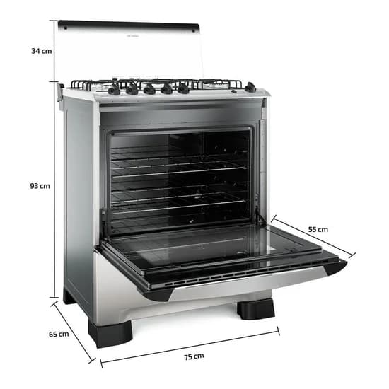 Fogão Mueller 05 BC Decorato Inox