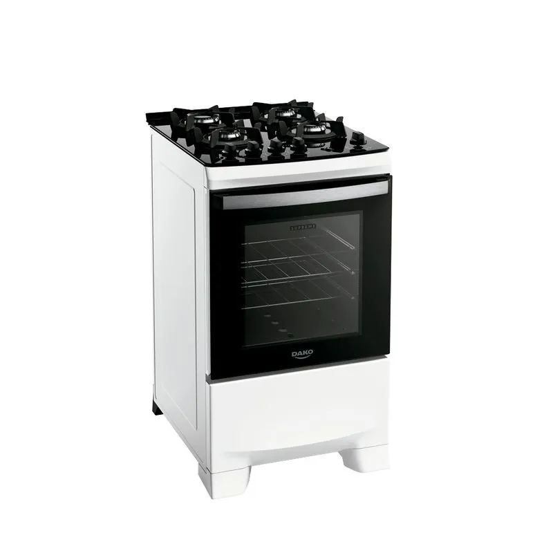 Fogão Dako 04 BC Supreme Glass Branco