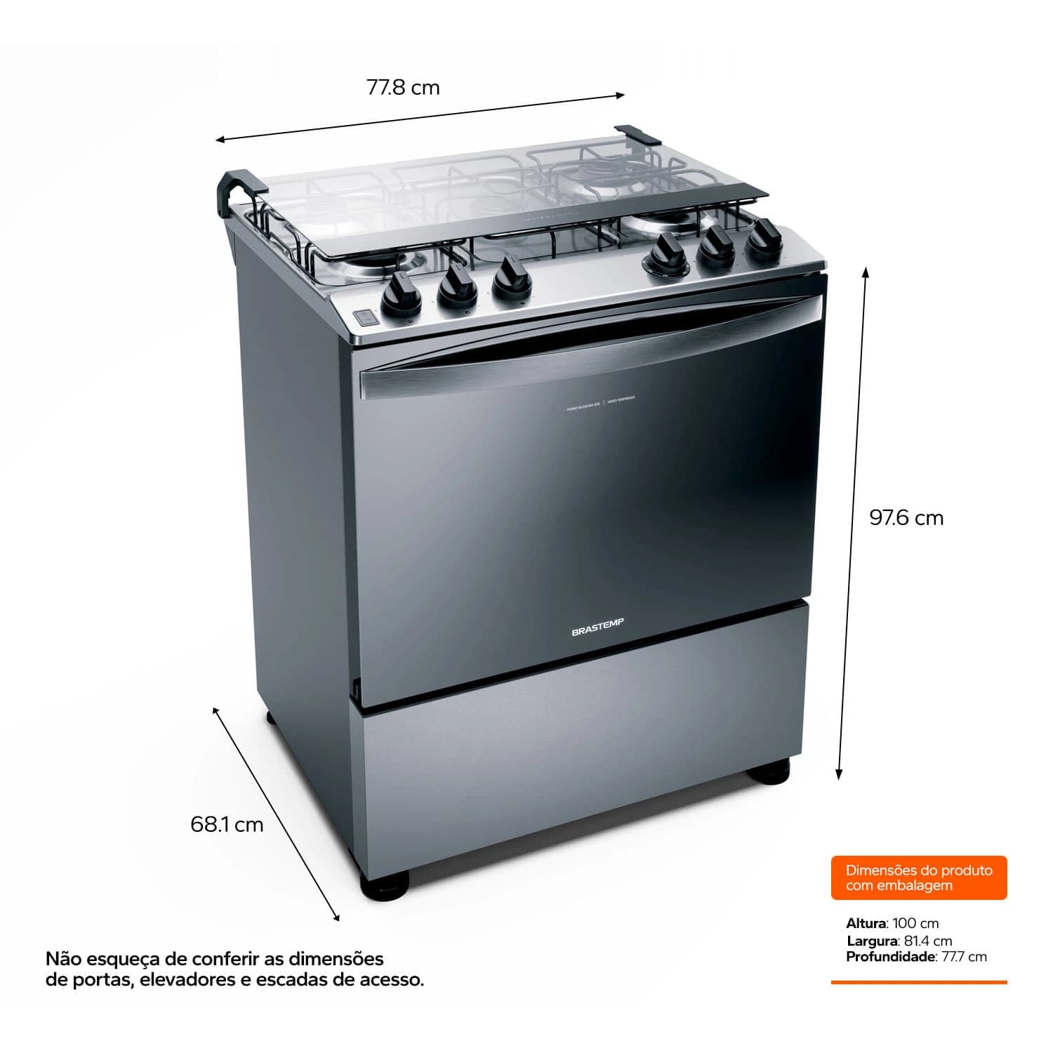 Fogão Brastemp 05 BC Inox