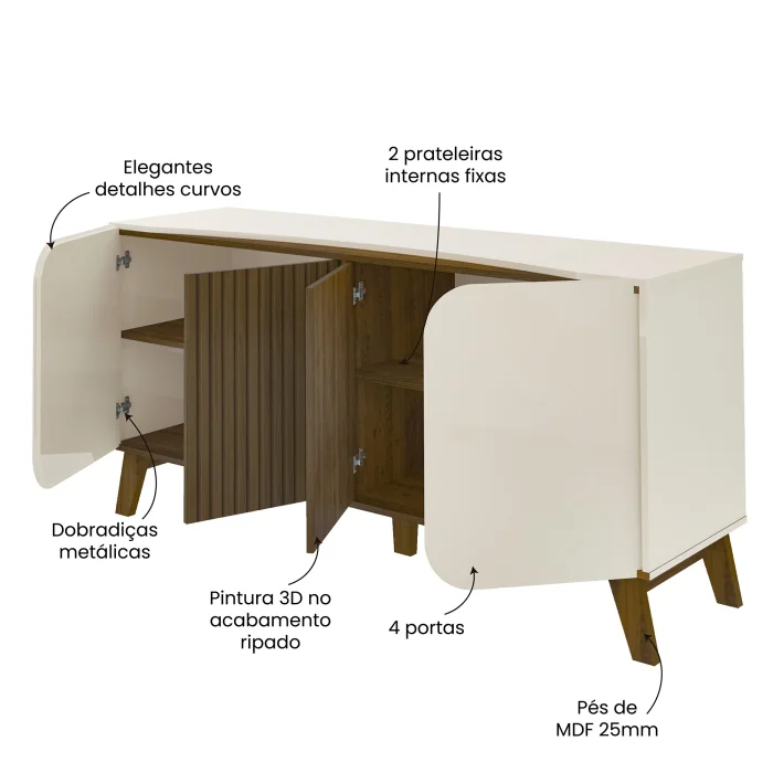 Buffet Artely Elegance Pinho/Off white