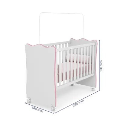 Berço Qmovi D. Sonho Branco/Rosa